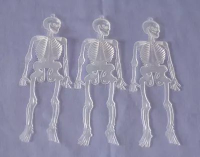 Lot 3 Miniature Dollhouse Clear Skeleton Halloween Decoration Spooky Scary 5.75  • $3.79