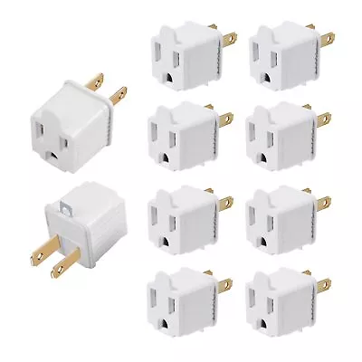 Grounded Adapter 3-Prong To 2-Prong Outlet Converter - 3 Pin To 2 Pin Plug So • $15.95
