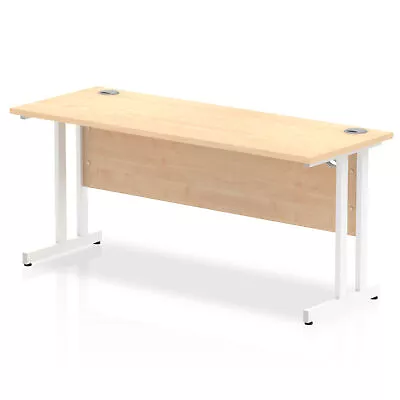 Impulse 1600 X 600Mm Straight Desk Maple Top White Cantilever Leg MI002429 • £262.65