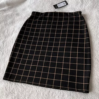 NEW LOOK Size 4 Check Plaid Soft Touch Mini Skirt NWT Y2K Style • $14