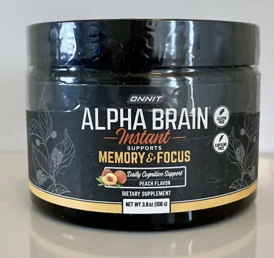 Onnit Alpha Brain Instant MEMORY & FOCUS 3.8 Oz Powder Peach Cognitive Support • $29.99