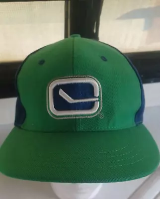 Vancouver Canucks NHL Hockey Retro Hat Green Blue Budweiser Beer Snapback Cap • $18.95