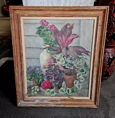 Early Still Life Oil Painting By Louisa Mallard Mississippi Artist • $900