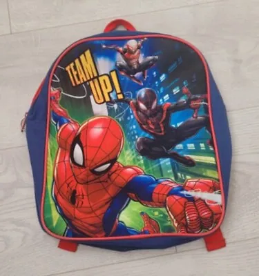 Junior Kids Spiderman Back To School Backpack Rucksack Book Lunch Bag Marvel Boy • £4.99