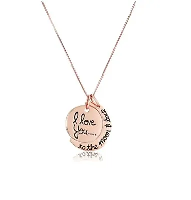 Exquisite Round Crescent Pendant “I Love You  To The Moon And Back  Necklace 18” • $20.24