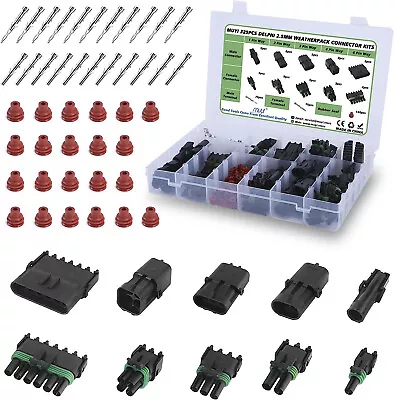 329PCS Weather Pack Connectors Kit 23 Sets Waterproof Connector 1/2/3/4/6 Pin A • $41.99