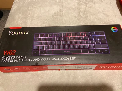 £9.50 • Buy W62 Wired Gaming Keyboard And Mouse Compact Rainbow Backlit