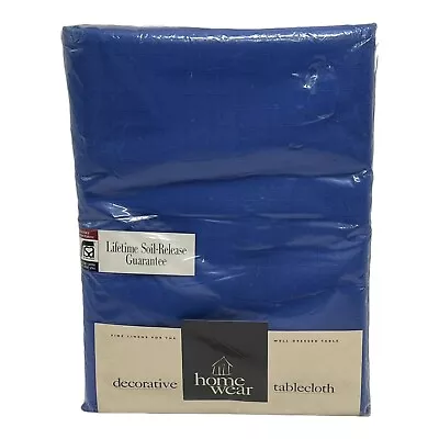 Home Wear Magic Solids Blue Oblong 60 X 104 Tablecloth Soil Release Guarantee • £17.48