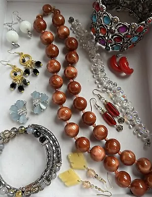 Vintage Costume Jewelry Lot Rhinestones Necklaces Earrings Bracelets • $19