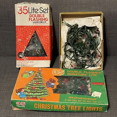 $40 • Buy Vintage Christmas Tree String Light Flower Starburst Atomic Multi THREE SETS