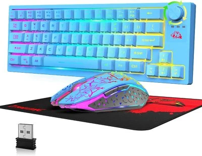 $58.99 • Buy Wireless Gaming Keyboard And Mouse Set 4000mAh Long Battery Life RGB Backlit