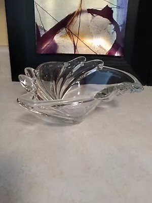 Mikasa Swing Crystal Swirl Wave Triangle Bowl 12” S3302 Germany MFG • $29.99