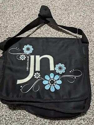 Vintage Jane Norman Messenger Bag Y2K 2000 Blue Flowers Rare School Bag Black • £11.20