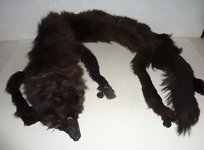 Vintage Black Fox Fur Stole Real Fur Wrap Scarf  Whole Fox Pelt 43” • $17.99