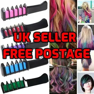 Temporary Dye Colour Hair Chalk Soft Cream Comb Salon Hair Brush Fun Party UK • £2.99