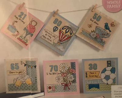£1.20 • Buy Cross Stitch Chart - Milestone Birthday Cards