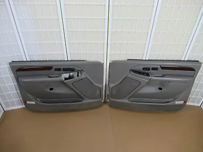 03-06 Cadillac Escalade Leather Left Right WOODGRAIN PEWTER Power Door Panel SET • $597.99