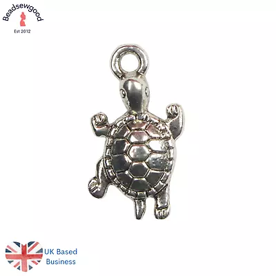 10 3D Turtle Tortoise Pendant Charms 23mm Nautical Nature Jewellery Making • £2.69