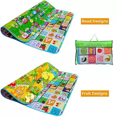 200x180cm Kids Crawling 2 Side Play Mat Educational Game Soft Foam Picnic Carpet • £9.29