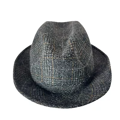 Vintage Chic Fedora Hat Mens Made In Italy Size Large L Wool Blend Gray Tweed • $25