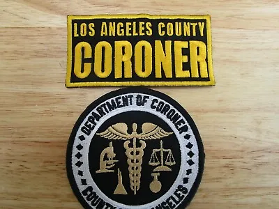 2 Los Angeles County Coroner Medical Examiner Patches • £15.44