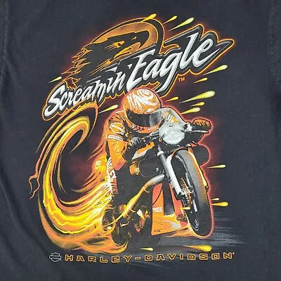 Harley Davidson Screamin' Eagle Main Gate Tee Shirt Front & Back Graphic Men's L • $17.99