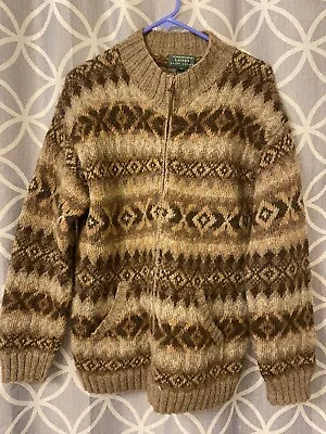 Vtg Polo Ralph Lauren Men’s Hand Knitted Llama Wool Zip-up Sweater Size Men’s M • $79.99