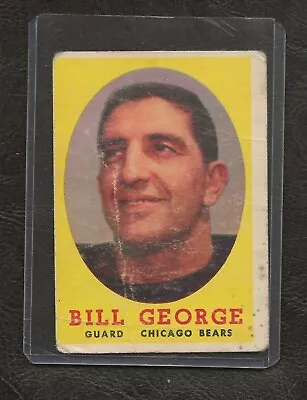 1958 Topps Football #119 Bill George Chicago Bears HOF Poor • $1.95