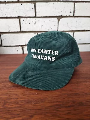 Vintage 90s Caravans Green Corduroy Promo Cap 5 Panel Men's Cord Hat • $45