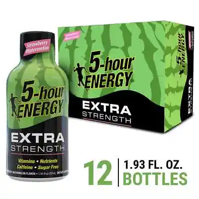 5 Hour Energy Shot Extra Strength STRAWBERRY WATERMELON 12/Count - FREE SHIPPING • $28