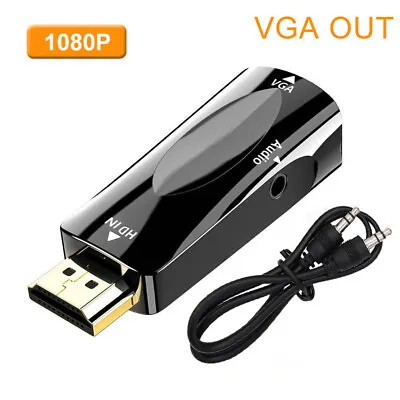 1080P HDMI To VGA W/ Audio Cable For PS3 Laptop PC To TV Video Converter Adapter • $3.38