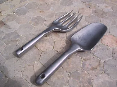 Pair Of Old Cast Aluminum Gardening Hand Tools - Fork & Trowel. • $22.41