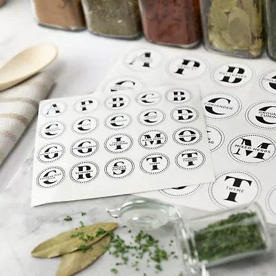 £3.99 • Buy Herbs & Spices Jar Labels Kitchen Pantry Storage Labels Vintage Black And White