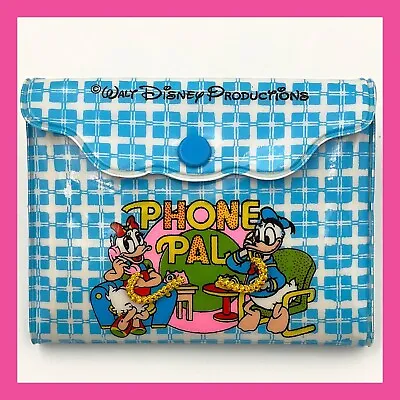 ❤️Vintage Walt Disney Donald Duck & Daisy Duck Blue Phone Pal Vinyl Wallet❤️ • $18.98