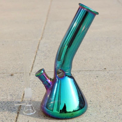 £28 • Buy 14MM - 6 INCH GLASS RAINBOW MINI BEAKER BONG - Water Pipe Bubbler Shisha Hookah