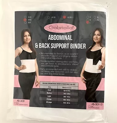 Gabrialla Abdominal Support Binder Large 9  Breathable Elastic AB-309(i) *NEW • $16.95