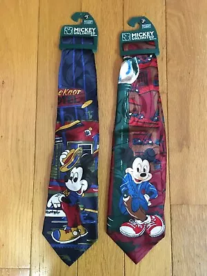 Disney Mickey Unlimited ~ Mickey Mouse Neck Tie Necktie ~ Set Of 2 NEW • $30