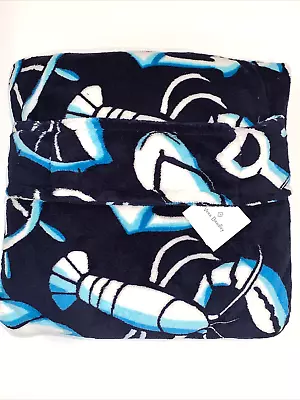 Vera Bradley Fleece Travel Blanket Pillow 45 X 60 Shore Enough Pattern Blue New • $36.25