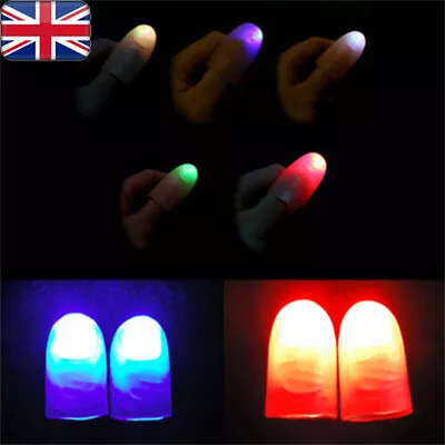 UK_2x Magic Tricks Thumb Light Magic Light-up Finger Illusion Magicians Prop Set • £3.89