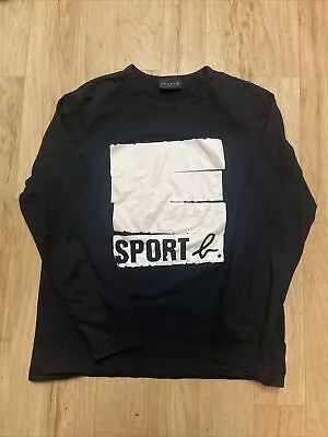 Agnes B Paris Sport B. Long Sleeve T-Shirt UNISEX Black/White Cotton Taille 3 • $45