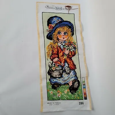 Margot De Paris Tapestry Needlepoint Canvas Gardener Girl Michael T 286 Big Eyes • $19.99