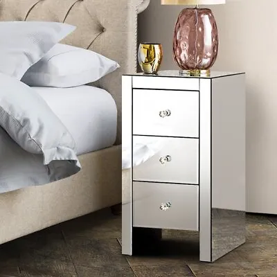 Mirrored Glass Nightstand Bedside Table Home Storage  Sofa End Side Table • $68.99