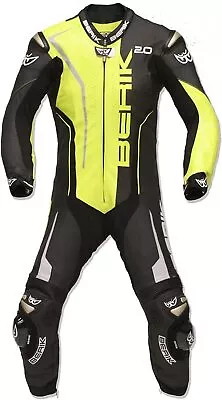 $509.69 • Buy Berik 2.0 Force 1 Piece Leather Motorcycle Race Suit 1pc Black Fluro Yellow 58