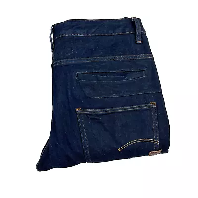 G-Star Mens Jeans W33 L32 Blue Staq 3D Tapered Dark Wash Jeans • $89