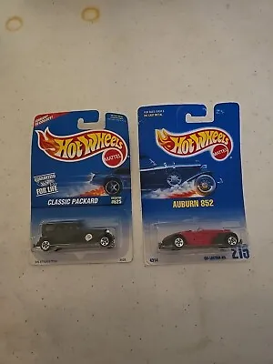 Hot Wheels 1997 CLASSIC PACKARD  De Luxe Eight  Black #625 Lot Of 2!  New In Box • $8