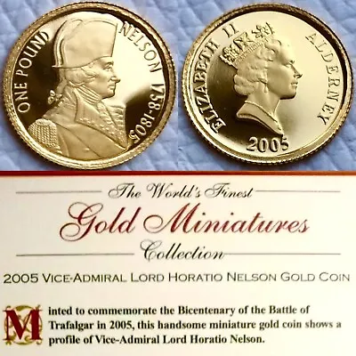 Rare Limited Edition 2005 “Lord Nelson Bicentenary” 24ct Gold Proof Coin (1.24g) • £250