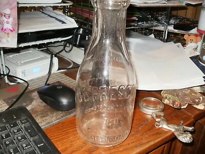 JB PRESCOTT BEDFORD Mass. STORE MILK BOTTLE • $27