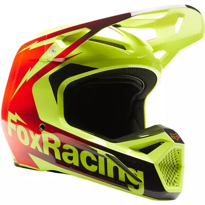 NEW Fox V1 Statk Red/Yellow Kids Motocross Dirt Bike Helmet • $199
