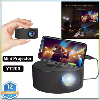 4K Mini Projector 8000 Lumen LED 1080P WiFi Android/iOS Portable Home Theater US • $35.99