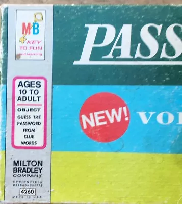 Vintage 1970 Milton Bradley PASSWORD Volume 10 Board Game COMPLETE • $11.25